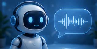 Friendly robot assistant with a speech waveform